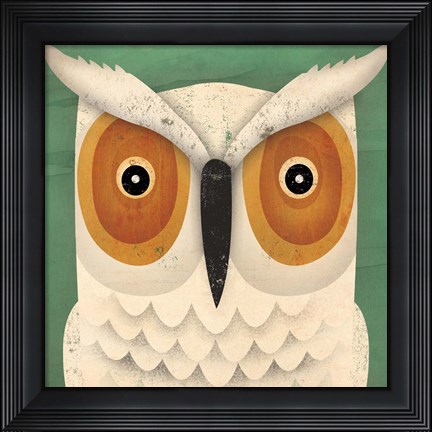 Framed White Owl Print