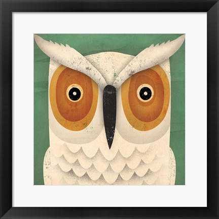 Framed White Owl Print