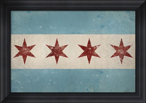 Framed Chicago Flag Print