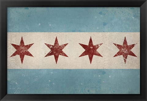 Framed Chicago Flag Print