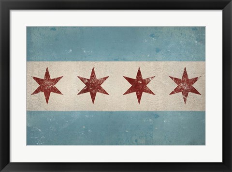 Framed Chicago Flag Print