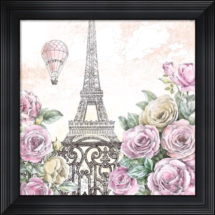 Framed Paris Roses VI Print