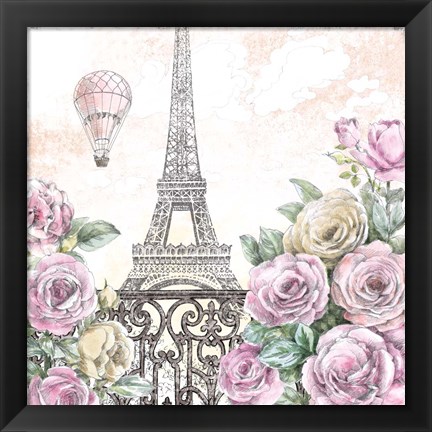 Framed Paris Roses VI Print