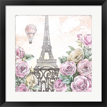 Framed Paris Roses VI Print