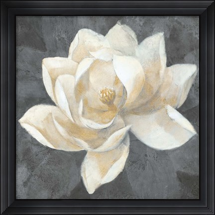 Framed Majestic Magnolia Neutral Sq Print