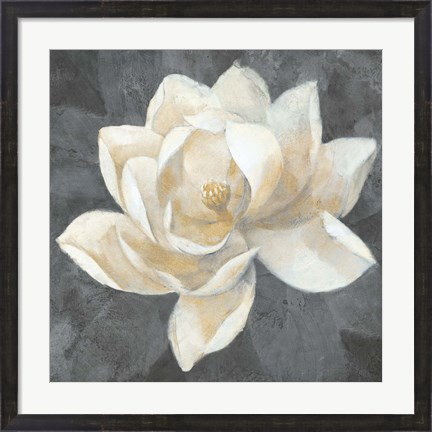 Framed Majestic Magnolia Neutral Sq Print