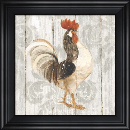Framed Farm Friend I on Barn Board Print