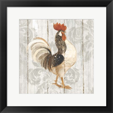 Framed Farm Friend I on Barn Board Print