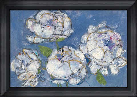 Framed Vase of Peonies Crop Print