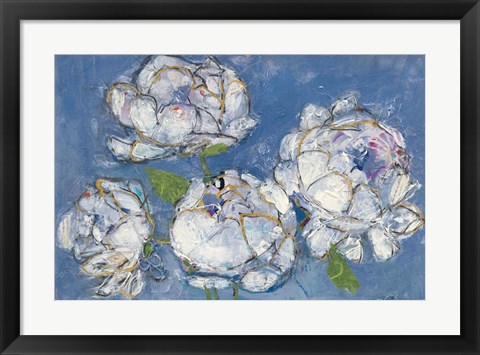 Framed Vase of Peonies Crop Print