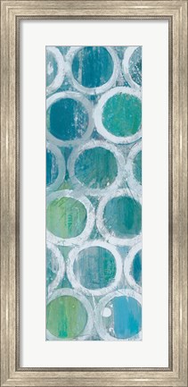 Framed Stack of Tubes Blue III Print