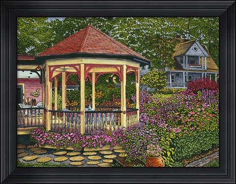 Framed Gazebo At Chautauqua Print