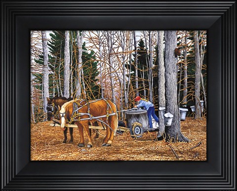Framed Gathering The Sap Print
