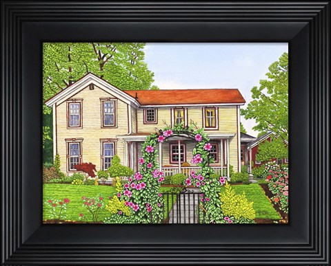 Framed Clematis Arbor Print