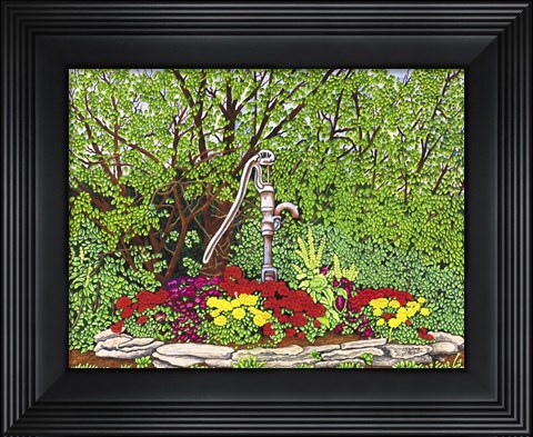 Framed Old Rusty Pump Print