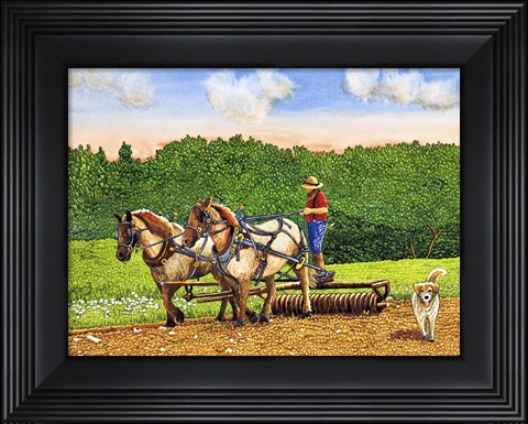 Framed Working The Land Print