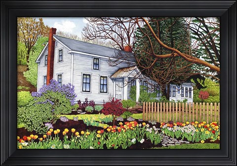 Framed Back Creek Road-Old Homestead Print