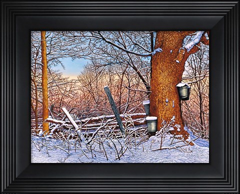 Framed Buckets And Branches Print