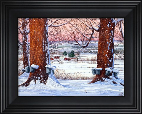 Framed Buckets Of Snow Print