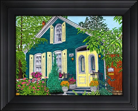Framed Buffalo Garden Walk I Print
