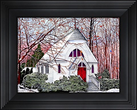 Framed Chapel At Chautauqua Print