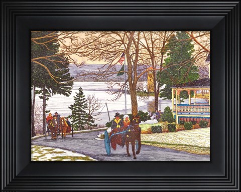 Framed Chautauqua - Currier And Ives Ride Print