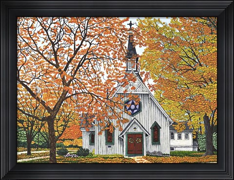 Framed Country Church, Western NY Print