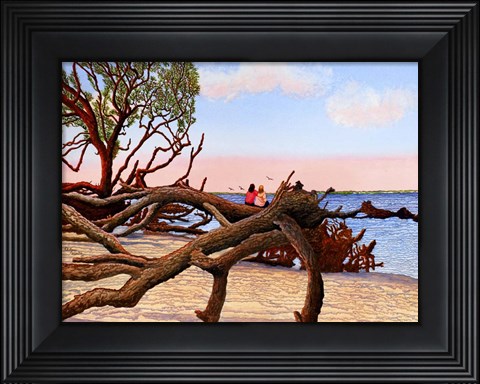 Framed Driftwood Dreamers, Jekyll Island, Ga Print