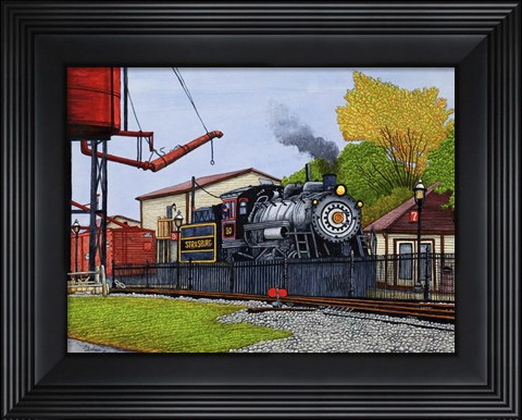 Framed Engine #90 At The Water Tower, Strasburg Pa Print