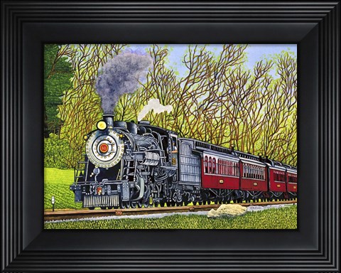 Framed Engine #90 II, Strasburg, Pa Print