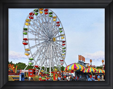 Framed Ferris Wheel Erie County Fair, Hamburg Ny Print