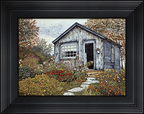 Framed Flower Shed I, Arlington Vt Print