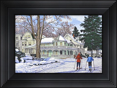 Framed Gliding In The Snow, Chautauqua Ny Print