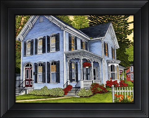Framed Hometown On A Summer Day, East Aurora Ny Print