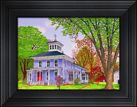 Framed House Of The Red Door, Yorkshire Ny Print