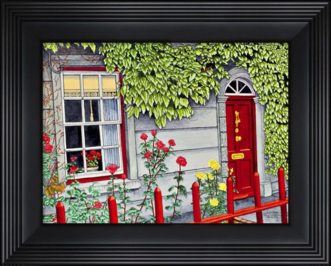 Framed Ireland - Red Fence, Adare Co Limerick Print