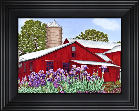 Framed Iris Garden Print