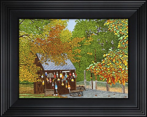 Framed Lobster Buoys II Print