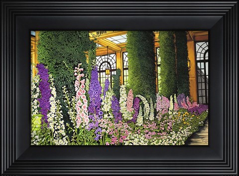 Framed Longwood Gardens - Delphinium, Pennsylvania Print