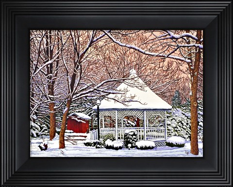 Framed Morgan&#39;s Gazebo, Hamburg Ny Print
