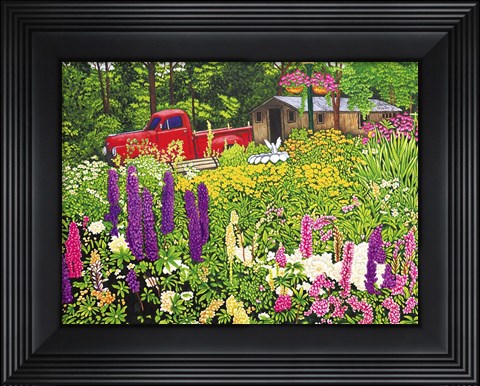 Framed North Boston Road Old Red Truck, Eden Ny Print