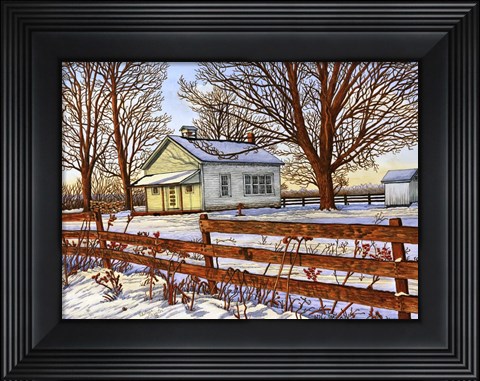 Framed Old Schoolhouse, Leon, Ny Print