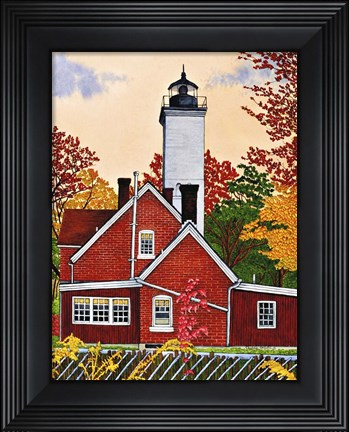 Framed Presque Isle Light, Erie Pa Print