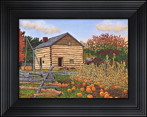 Framed Pumpkin Patch At Mumford Ny Print