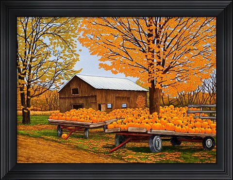 Framed Pumpkinville, Western Ny Print