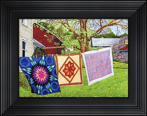 Framed Quilt Trio, Pennsylvania Print
