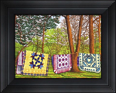 Framed Quilts In The Woods, Bird-In-Hand Pa Print