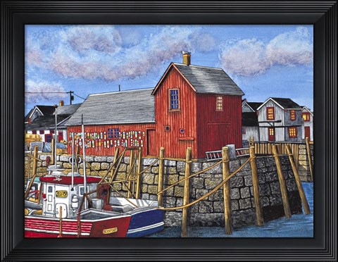 Framed Rockport Motif I, Maine Print