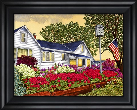 Framed Rose Garden, Canandaigua, Ny Print