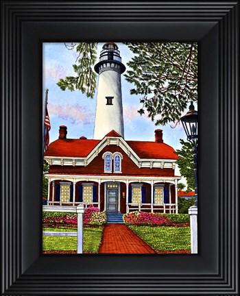 Framed Saint Simon&#39;s Island Lighthouse, Georgia Print